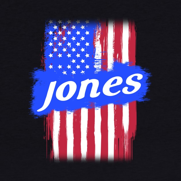 American Flag Jones Family Gift T-shirt For Men Women, Surname Last Name by darius2019